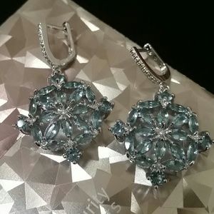 Blue topaz dangle earrings